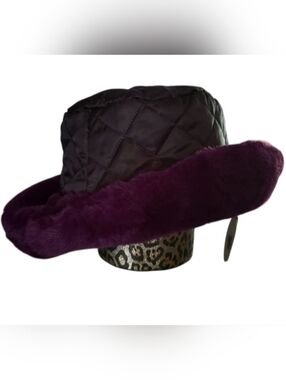 Furry Dark Purple Bucket Hat - Reversible